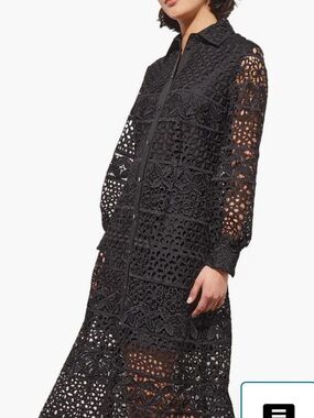 Lacy, Midi, Ling-sleeve Shirtdress